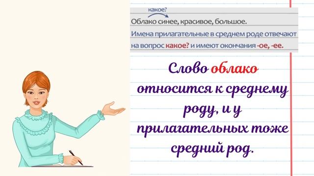 Изменение имён прилагательных по родам и числам