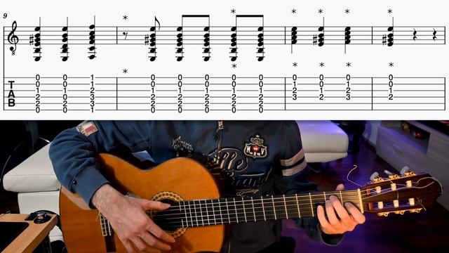Flamenco Guitar Tutorial - Beginner Soleá etude (tabs & score) with golpe & rasgueado смотреть онлайн