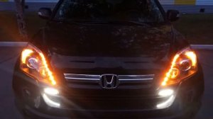 Honda CR-V lll, установлены   светодиодные ДХО + поворот.