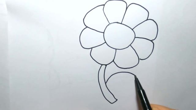 How to draw flower step by step | Flower drawing | easy drawing tutorial смотреть онлайн