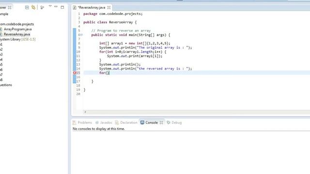 How To Reverse An Array In Java Explained With Debugging | Java Practice Programs | Code Bode
