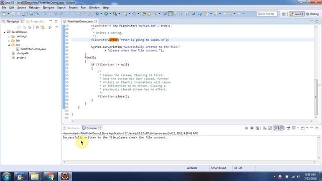 Example of FileWriter constructor accepts filename and boolean append | Java IO | Java Tutorial