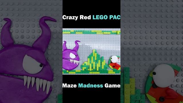 Crazy Red LEGO PACMAN in Maze Madness Game @pacmanfamily1203  #Shorts