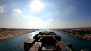 Полный проход Суэцкого канала за 4 минуты Порт Саид - Порт Суэц (Suez Canal Transit Timelapse)