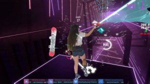 Beat Saber VR | ONE FOOT CHALLENGE | Camellia Shakunetsu (Expert+) First Playthrough | Mixed Realit