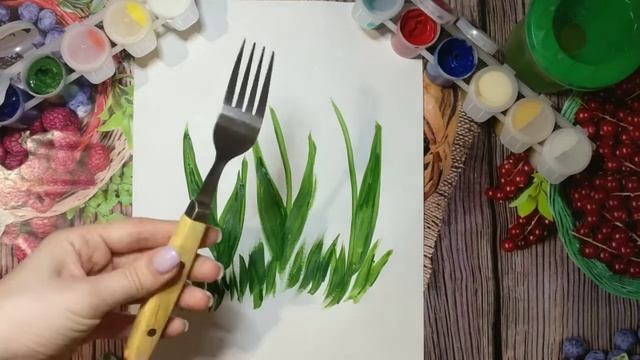 рисуем цветы с помощью вилки смотреть онлайн