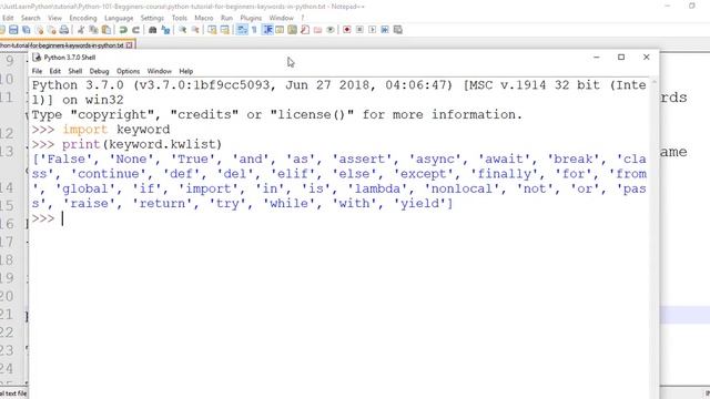Python Tutorial For Beginners-Part - 08 - Keywords in Python
