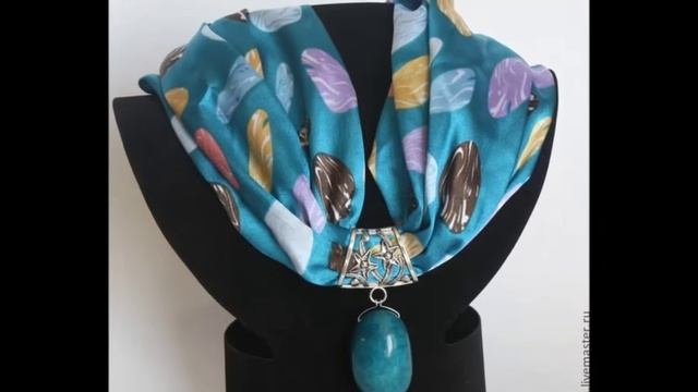 Красивые колье из шелкового шарфа - укашение на шею смотреть онлайн