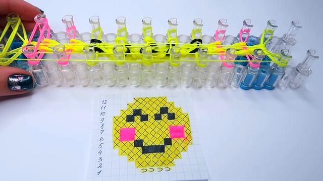 EMOJI ФРЕСКА из резинок на станке | EMOJI Rainbow loom bands смотреть онлайн