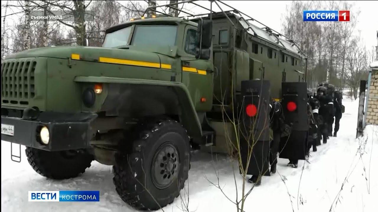 В Буе прошли масштабные учения полиции и Росгвардии