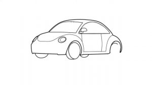 How to Draw a Volkswagen Beetle / Как нарисовать Volkswagen Beetle