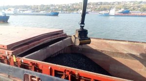 Погрузка угля sennebogen870