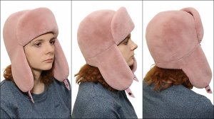 Женская шапка ушанка из экомеха "Дымка"
