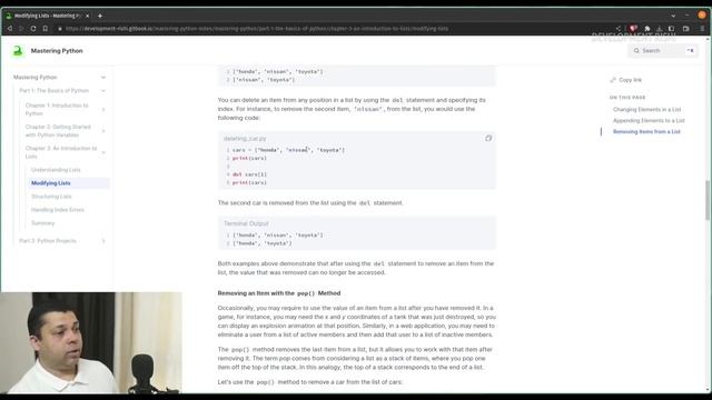 Modifying Lists | Mastering Python | Chapter 3 | Part 02