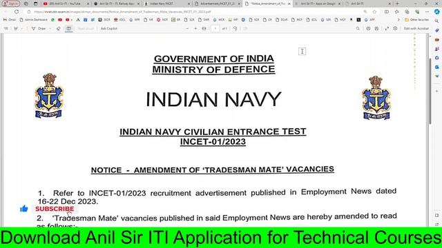 Indian Navy INCET 01/2023 Result kab ayega, Indian Navy Tradesman Mate result kab ayega 2024 смотреть онлайн