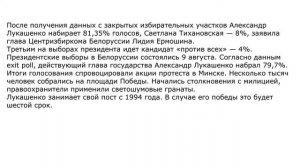 Итоги выборов в Белоруссии 2020