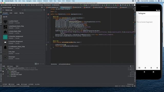 Instagram Clone Android | Bottom Navigation & Action Bar Part-1 смотреть онлайн