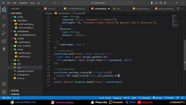 Json Web Token Nodejs Job Portal Application Nodejs Project Nodejs Tutorial Nodejs Course