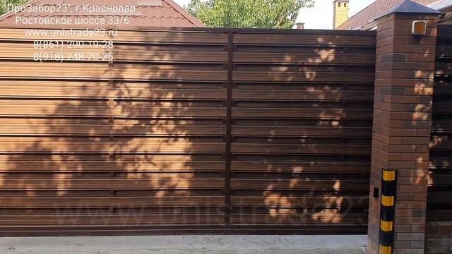 ЕВРОШТАКЕТНИК АВАНГАРД. ГОРИЗОНТАЛЬНАЯ ЗАШИВКА, ИНТЕРВАЛ 40 ММ. ПОКРЫТИЕ ПРИНТЕК, АНТИЧНЫЙ ДУБ-3