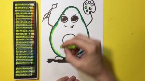 Как нарисовать АВОКАДО / как рисовать милого авокадо / простой рисунок Авокадо / Авокадо поэтапно