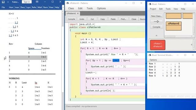 Java Patterns with leading spaces ; using nested loop G