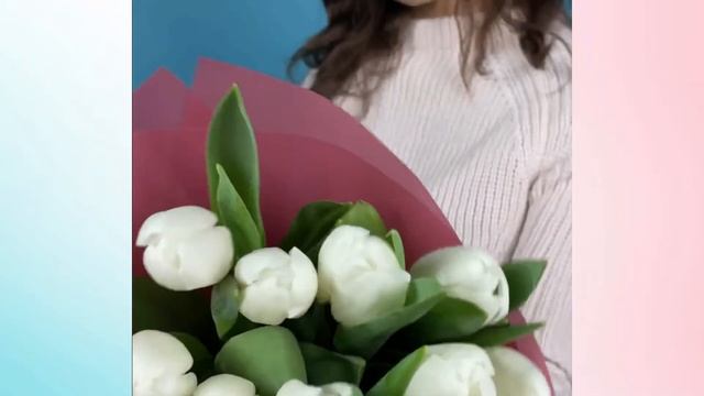 Букет из 15 белых тюльпанов смотреть онлайн