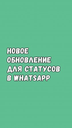 Новое Обновление Для Статусов В WhatsApp на Android!