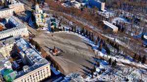 Липецк 23 февраля  – мороз и солнце, аэросъёмка