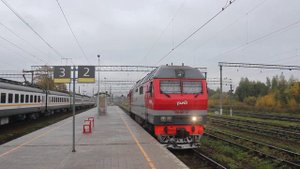 Маневры тепловоза ТЭП70БС-321 по станции Волоколамск после отцепки от "Ласточки" из Ржева