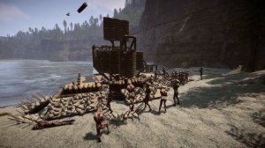 How to beat 100 Cannibals and Mutants with PIRATE SHIP defense base - Sons of The Forest