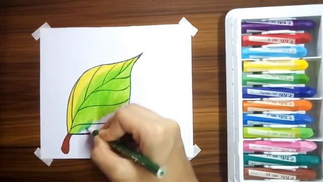 Leaf Art Green Easy With Oil Pastel Step by Step 🌱🌿☘️ смотреть онлайн
