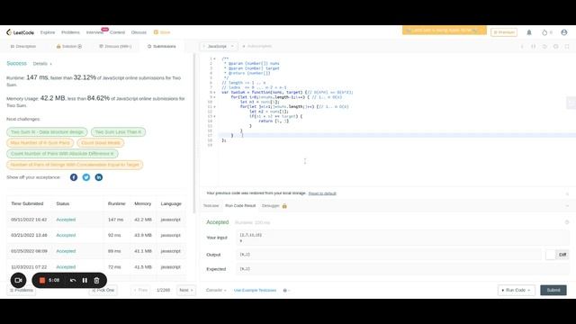 Two Sum   LeetCode   Javascript Beginner