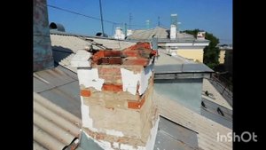 К10 Частичный демонтаж аварийной кирпичной кладки дымоходов и парапетоы крыши 13.07.2024.mp4