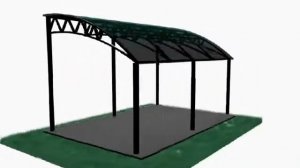 Навес из поликарбоната модель №8 от компании Навес-стиль - обзор 3D