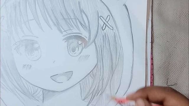 #Sketch of anime girl with cat hoodie❤️?? смотреть онлайн