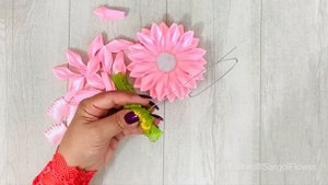 Сделай сам __ Цветы из атласной ленты _ Инструкция по изготовлению хризантемы😍😍