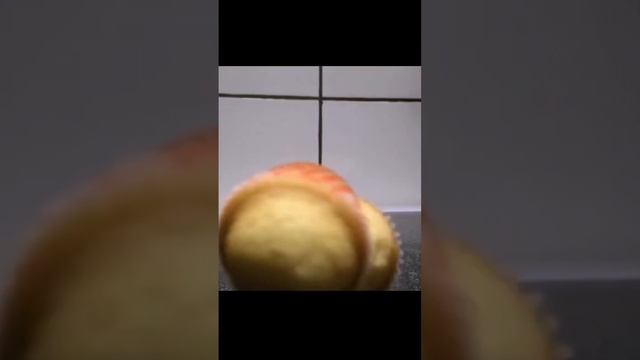 Amazing lemon muffin tower falling over