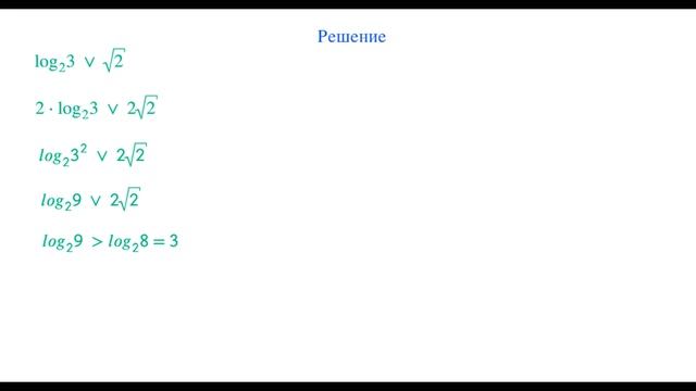 Сравните числа ☆ Логарифм и квадратный корень смотреть онлайн