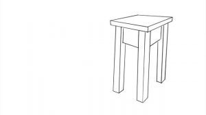 2 point perspective sketching Shed/ stool 3