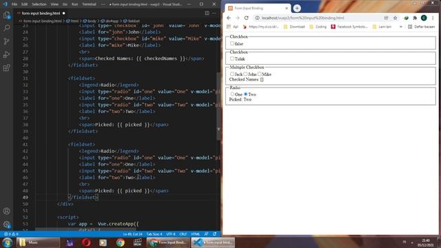 Tutorial Vue JS 3 - Form Input Binding