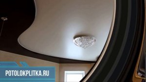 Установка сатиновых натяжных потолков в гостиной