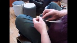 Плетение овального донышка узелком