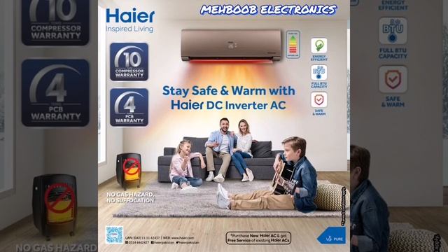 STAY SAVE WITH HAIER DC INVERTER AC AVAILABLE NOW MEHBOOB ELECTRONICS 0311.4211286 смотреть онлайн