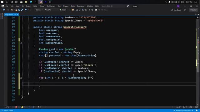 Optimized Password Generate Code C# | VS 2022 | #csharp #programming #password #generate