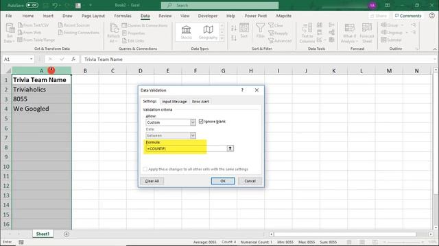 Prevent Duplicate Entries in Excel - Tutorial