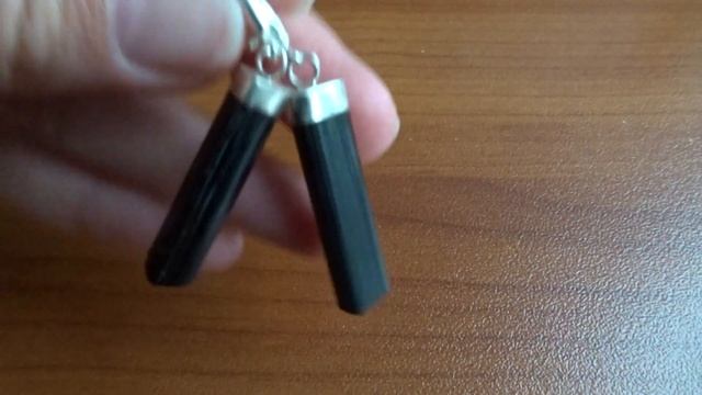 Серьги из шерла, черного турмалина