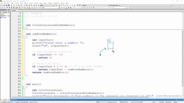 C Program To Find Sum of All Even Numbers in a recursive function || Must Watch