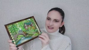 Вышивка крестом и бисером "Мост у дома"