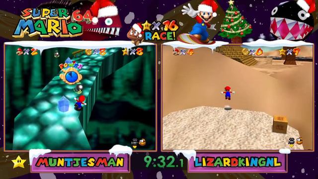 Super Mario 64 - 16 star race - LizardKingNL Vs Muntjesman 18:36 PB for lizard смотреть онлайн