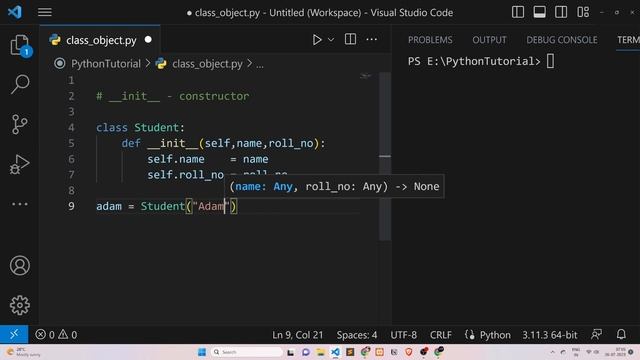 Python init Method Explained: Understanding Class Initialization | HINDI | #22
